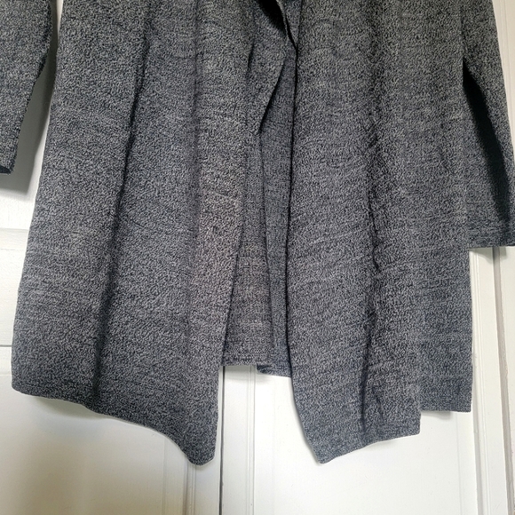 Theory 100% Wool Open Front Collared Lightweight Cardigan Sweater Small Gray - Picture 4 of 9
